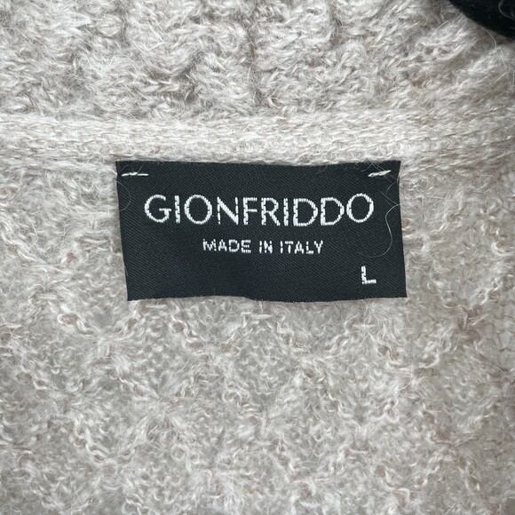 GIONFRIDDO Gray Mohair Blend Long Line Cardigan Sweater Size L - Picture 4 of 5